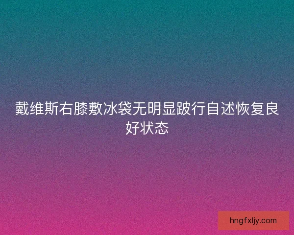 戴维斯右膝敷冰袋无明显跛行自述恢复良好状态