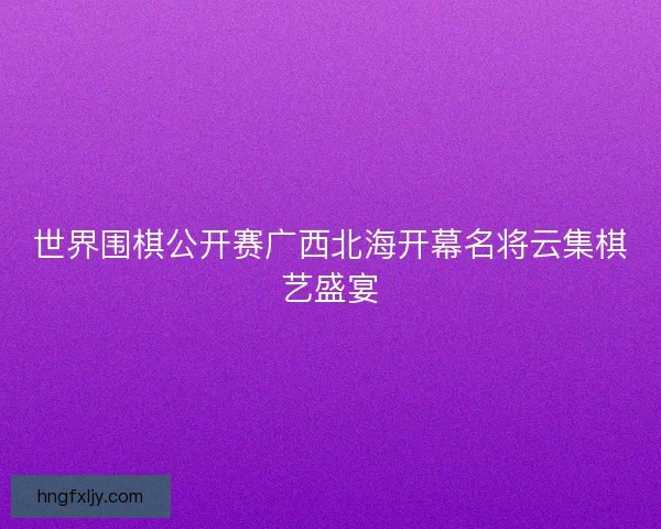 世界围棋公开赛广西北海开幕名将云集棋艺盛宴 世界围棋公开赛广西北海开幕名将云集棋艺盛宴