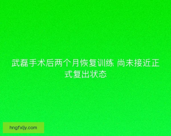 武磊手术后两个月恢复训练 尚未接近正式复出状态